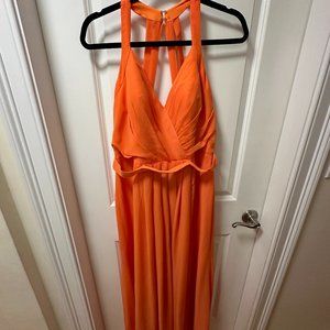 JJ's House A-line V-Neck in Orange